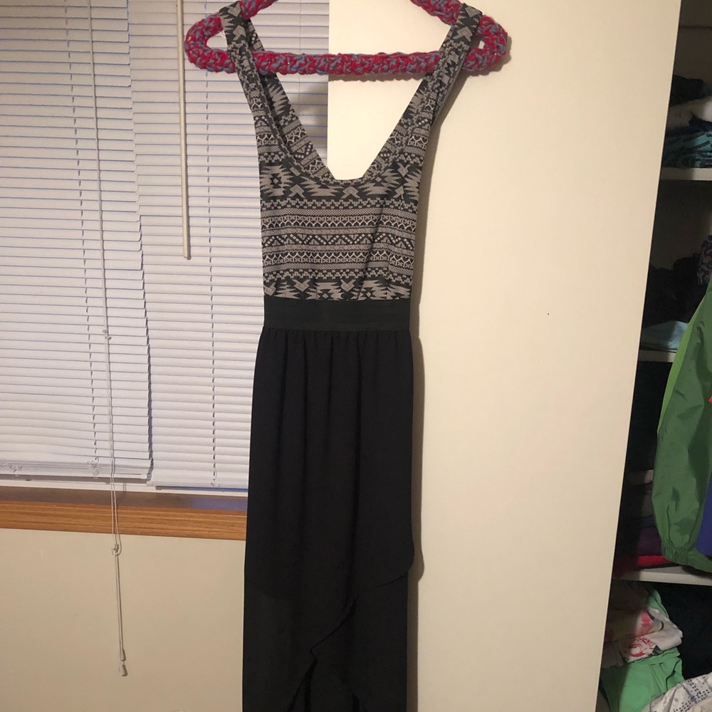 Adorable cross cross back high low dress